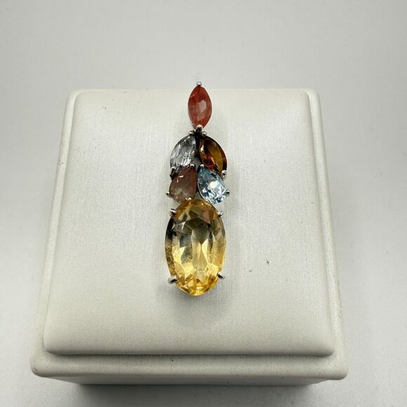 NWOT Multi-gemstone pendant in solid sterling silver! One of a kind! - Picture 9 of 9